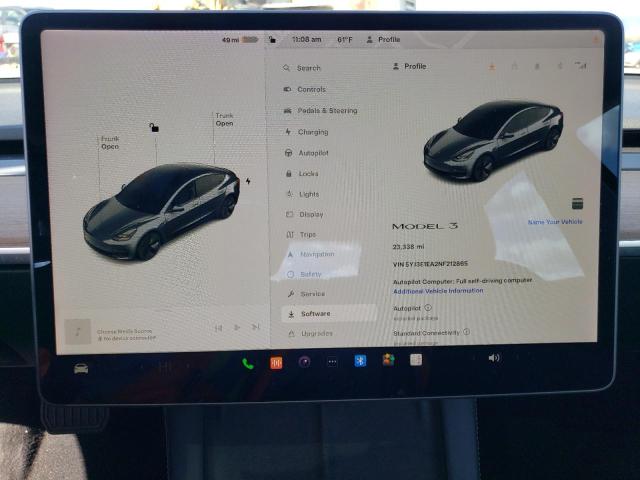 Photo 9 from auction – 2022 TESLA MODEL 3 with VIN 5YJ3E1EA2NF212865