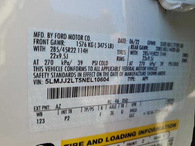Photo 14 from auction – 2022 LINCOLN NAVIGATOR with VIN 5LMJJ2LT5NEL10604