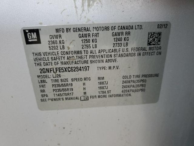 Photo 12 from auction – 2012 CHEVROLET EQUINOX LT with VIN 2GNFLFE5XC6284197