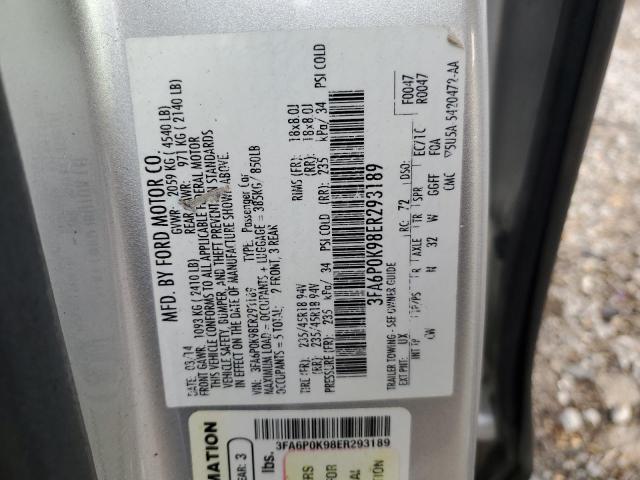 Photo 12 from auction – 2014 FORD FUSION TIT with VIN 3FA6P0K98ER293189