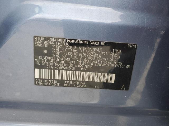 Foto 12 de la subasta – 2011 TOYOTA RAV4 con VIN 2T3ZF4DV9BW072400