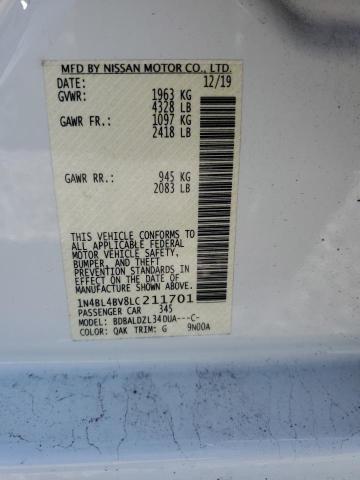 Photo 13 from auction – 2020 NISSAN ALTIMA with VIN 1N4BL4BV8LC211701