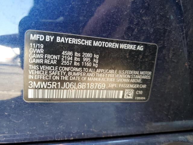 Photo 12 from auction – 2020 BMW 330I with VIN 3MW5R1J06L8B18769