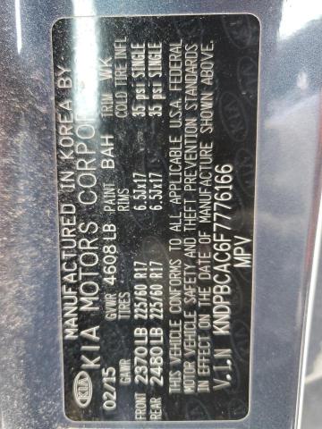 Photo 12 from auction – 2015 KIA SPORTAGE L with VIN KNDPBCAC6F7776166