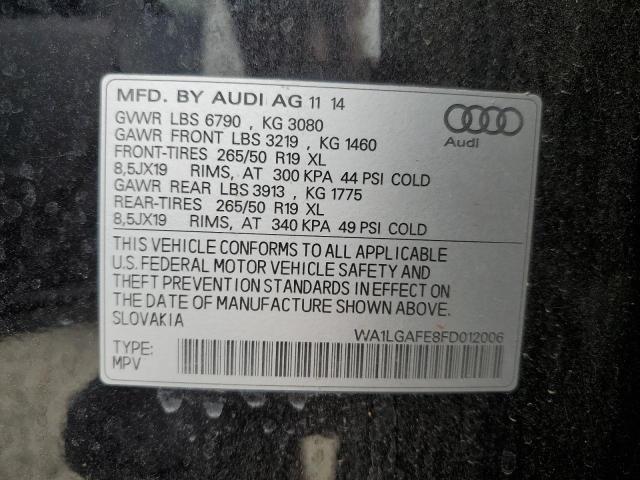 Photo 14 from auction – 2015 AUDI Q7 PREMIUM with VIN WA1LGAFE8FD012006