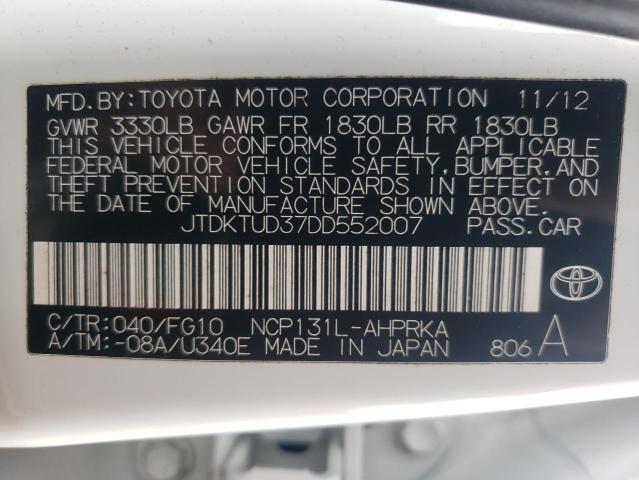 Photo 12 from auction – 2013 TOYOTA YARIS with VIN JTDKTUD37DD552007