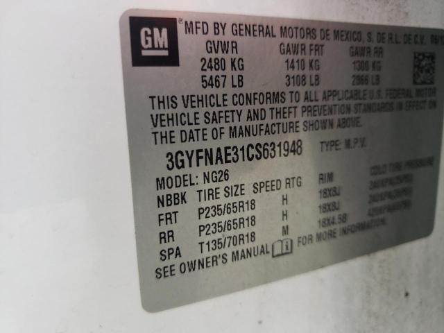 Photo 12 from auction – 2012 CADILLAC SRX LUXURY with VIN 3GYFNAE31CS631948
