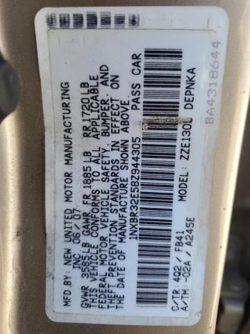 Photo 12 from auction – 2008 TOYOTA COROLLA CE with VIN 1NXBR32E58Z944305