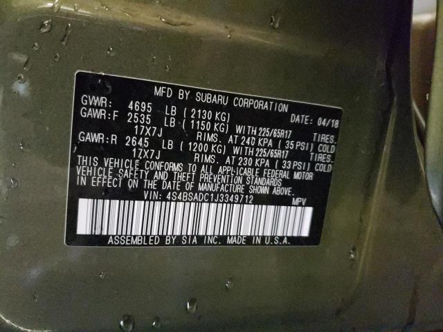 Photo 13 from auction – 2018 SUBARU OUTBACK 2. with VIN 4S4BSADC1J3349712