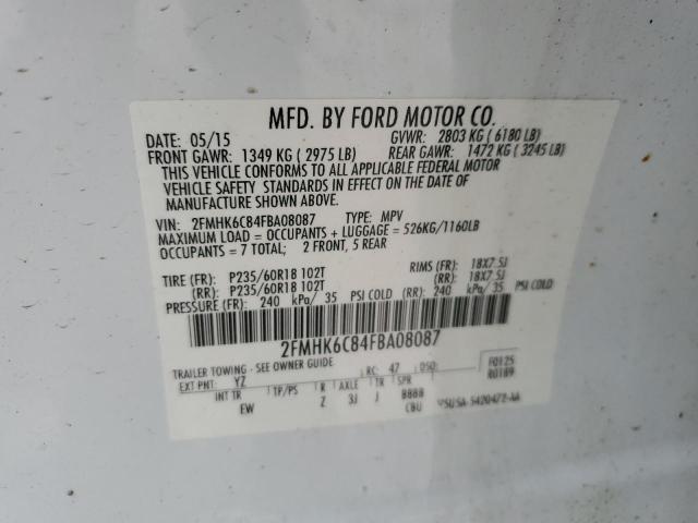 Photo 13 from auction – 2015 FORD FLEX SEL with VIN 2FMHK6C84FBA08087
