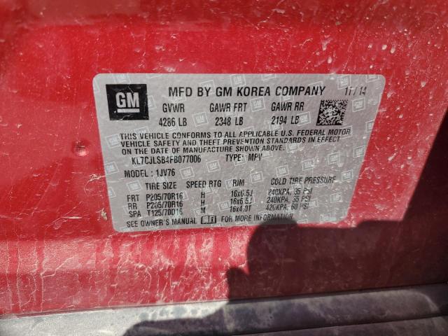 Foto 12 de la subasta – 2015 CHEVROLET TRAX 1LT con VIN KL7CJLSB4FB077006