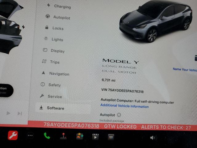 Photo 9 from auction – 2023 TESLA MODEL Y with VIN 7SAYGDEE5PA076318