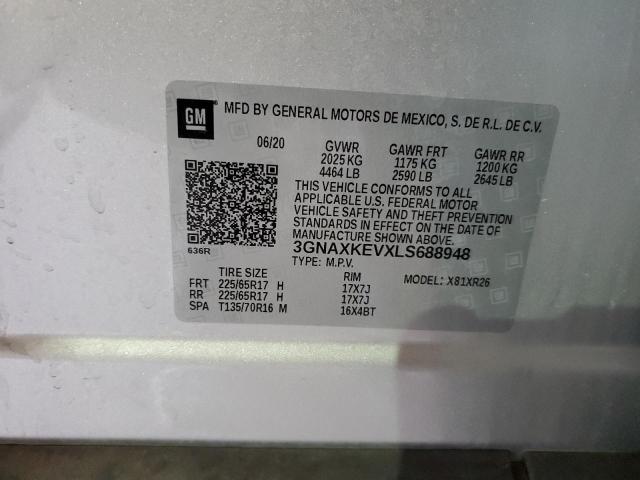 Photo 12 from auction – 2020 CHEVROLET EQUINOX LT with VIN 3GNAXKEVXLS688948