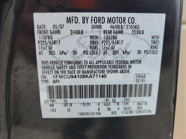 Photo 14 from auction – 2008 FORD ESCAPE LIM with VIN 1FMCU94108KA71140
