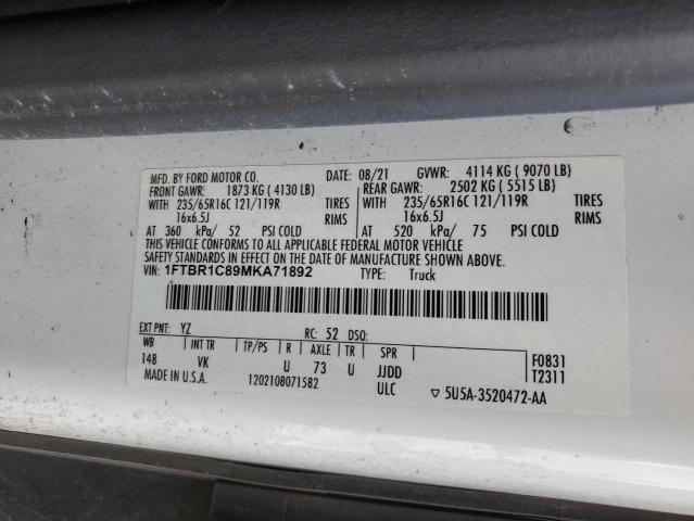 Photo 14 from auction – 2021 FORD TRANSIT T- with VIN 1FTBR1C89MKA71892