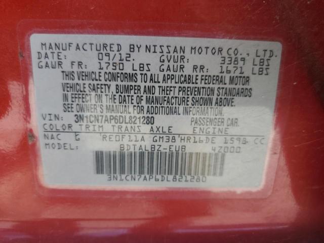 Photo 12 from auction – 2013 NISSAN VERSA S with VIN 3N1CN7AP6DL821280