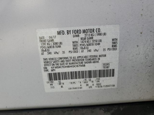 Photo 14 from auction – 2017 FORD EXPLORER X with VIN 1FM5K7DH8HGC67958
