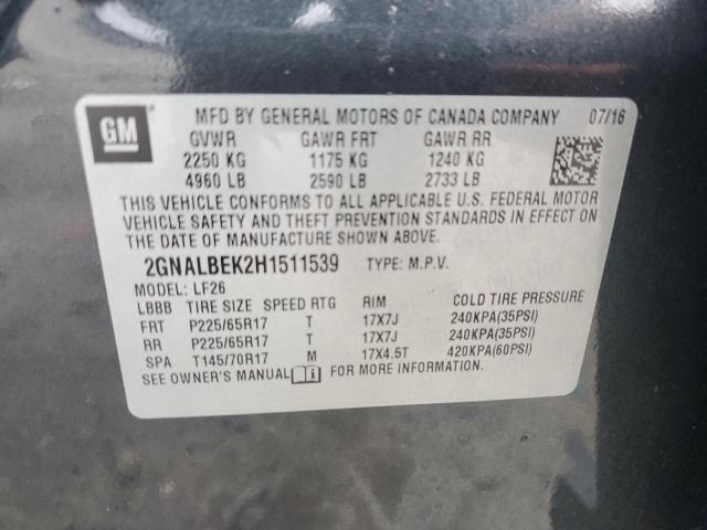 Photo 14 from auction – 2017 CHEVROLET EQUINOX LS with VIN 2GNALBEK2H1511539