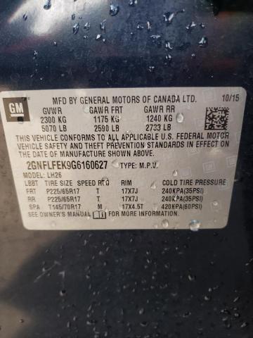 Photo 14 from auction – 2016 CHEVROLET EQUINOX LT with VIN 2GNFLFEK9G6160627