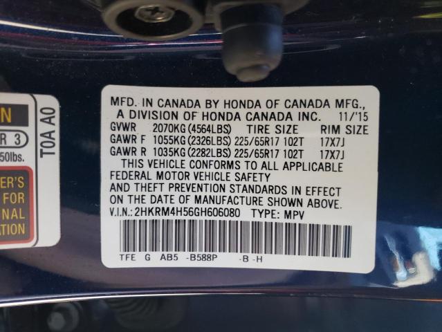 Photo 13 from auction – 2016 HONDA CR-V EX with VIN 2HKRM4H56GH606080