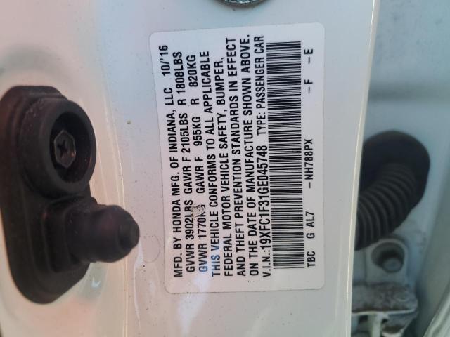 Photo 12 from auction – 2016 HONDA CIVIC EX with VIN 19XFC1F31GE045748