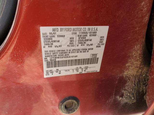 Photo 12 from auction – 2002 FORD F350 SUPER with VIN 1FTWW33F02EA10169