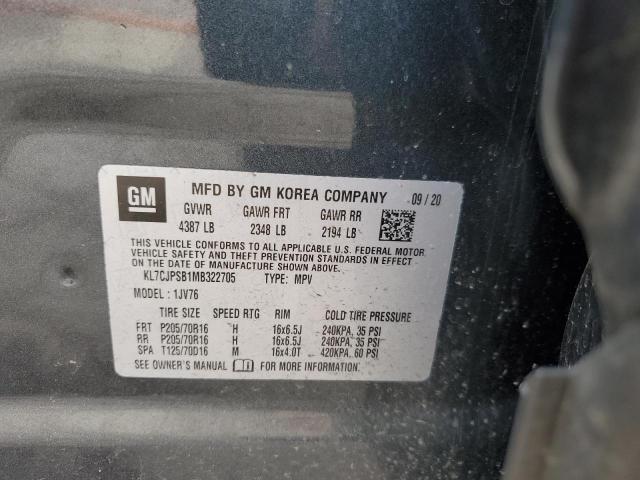 Photo 14 from auction – 2021 CHEVROLET TRAX 1LT with VIN KL7CJPSB1MB322705