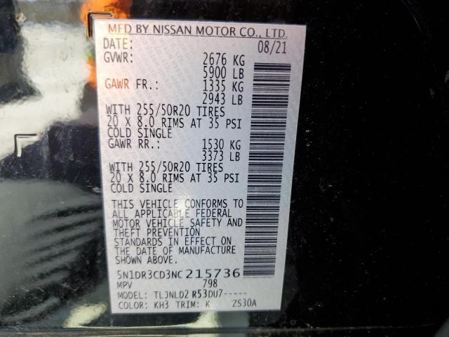 Photo 14 from auction – 2022 NISSAN PATHFINDER with VIN 5N1DR3CD3NC215736