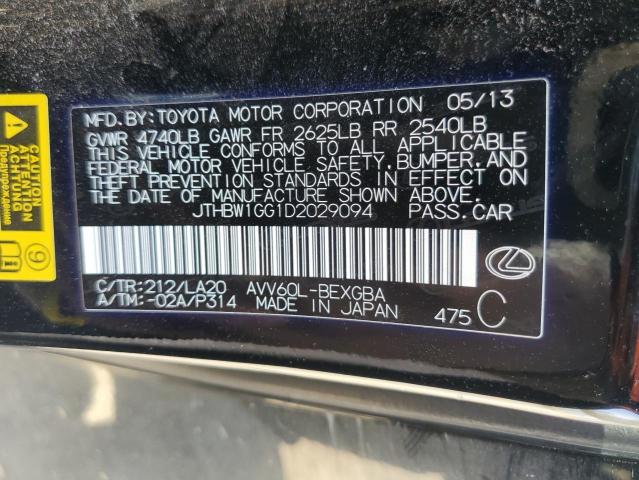 Photo 12 from auction – 2013 LEXUS ES 300H with VIN JTHBW1GG1D2029094