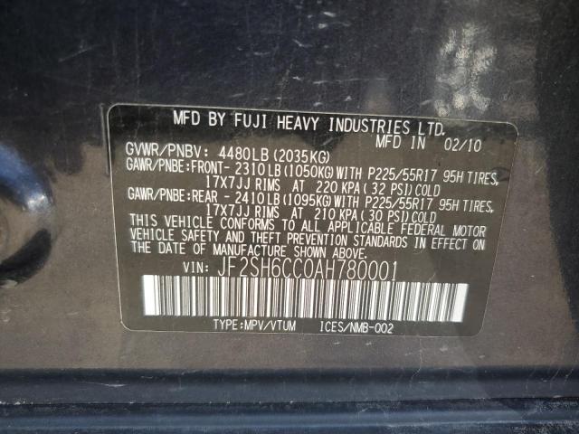 Photo 12 from auction – 2010 SUBARU FORESTER 2 with VIN JF2SH6CC0AH780001