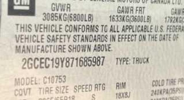 Photo 10 from auction – 2007 CHEVROLET SILVERADO with VIN 2GCEC19Y872685987