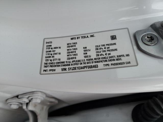 Photo 12 from auction – 2023 TESLA MODEL 3 with VIN 5YJ3E1EA4PF568463