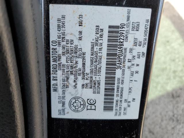 Photo 12 from auction – 2011 FORD FUSION SEL with VIN 3FAHP0JA9BR239190