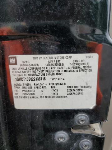 Photo 14 from auction – 2002 OLDSMOBILE BRAVADA with VIN 1GHDT13S022138716