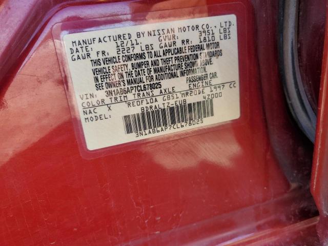 Photo 13 from auction – 2012 NISSAN SENTRA 2.0 with VIN 3N1AB6AP7CL678025