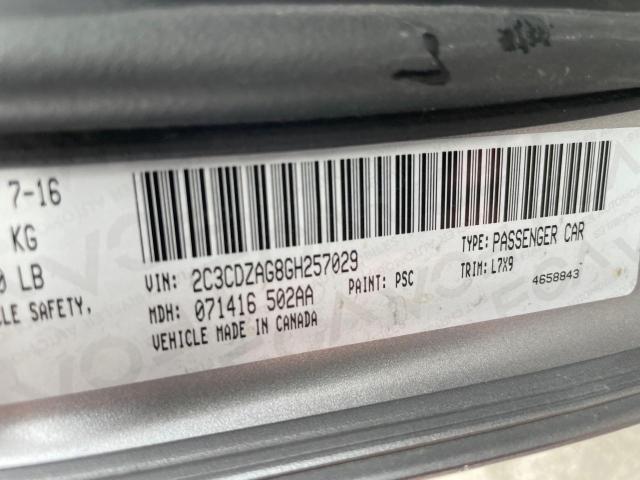 Photo 10 from auction – 2016 DODGE CHALLENGER with VIN 2C3CDZAG8GH257029