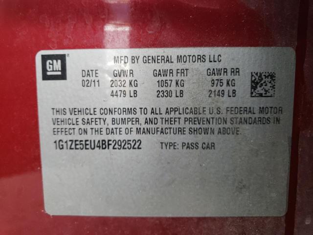 Photo 12 from auction – 2011 CHEVROLET MALIBU LTZ with VIN 1G1ZE5EU4BF292522