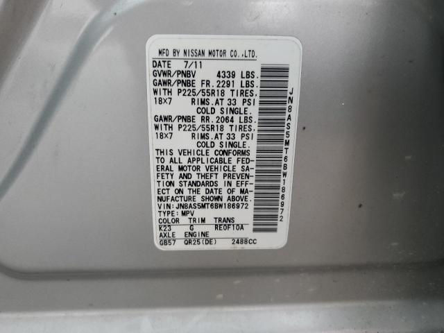 Photo 14 from auction – 2011 NISSAN ROGUE S with VIN JN8AS5MT6BW186972