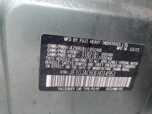 Photo 12 from auction – 2014 SUBARU IMPREZA PR with VIN JF1GJAC60EH014951