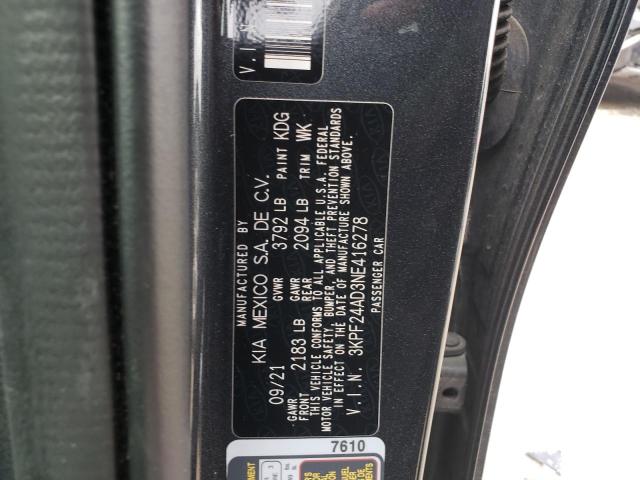 Photo 13 from auction – 2022 KIA FORTE FE with VIN 3KPF24AD3NE416278