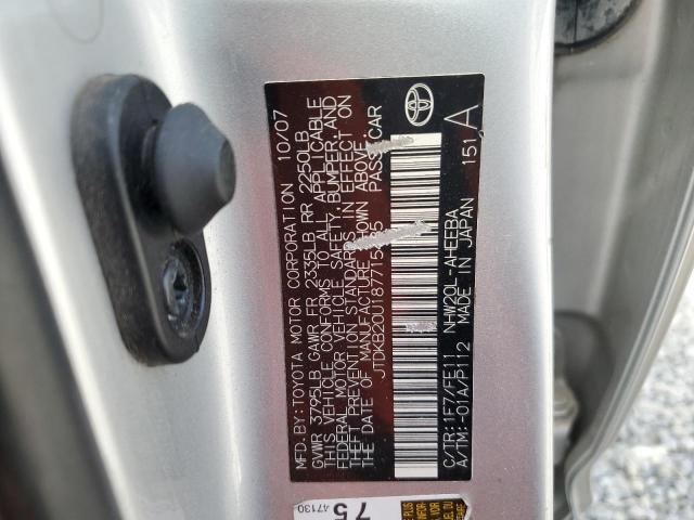 Photo 12 from auction – 2008 TOYOTA PRIUS with VIN JTDKB20U187715485