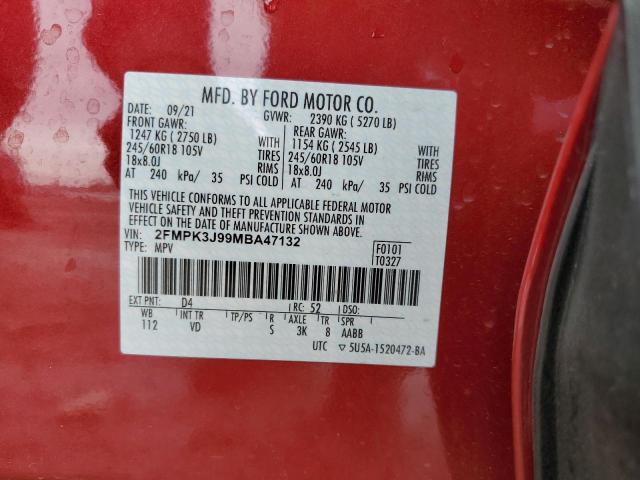 Photo 13 from auction – 2021 FORD EDGE SEL with VIN 2FMPK3J99MBA47132