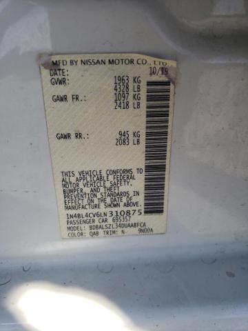 Photo 12 from auction – 2020 NISSAN ALTIMA SR with VIN 1N4BL4CV6LN310875