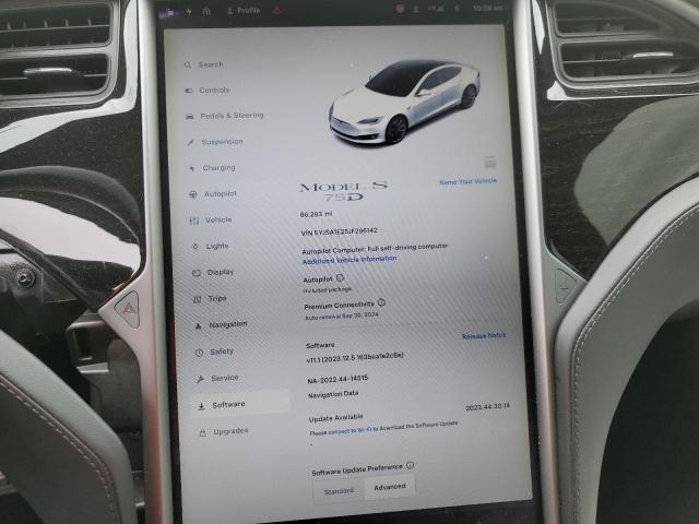Photo 9 from auction – 2018 TESLA MODEL S with VIN 5YJSA1E25JF296142