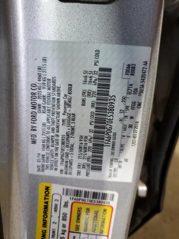 Photo 12 from auction – 2014 FORD FUSION S with VIN 1FA6P0G70E5380935