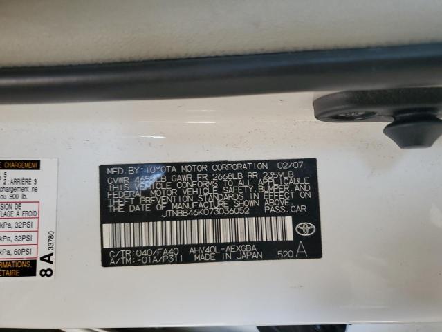Photo 13 from auction – 2007 TOYOTA CAMRY HYBR with VIN JTNBB46K073036052
