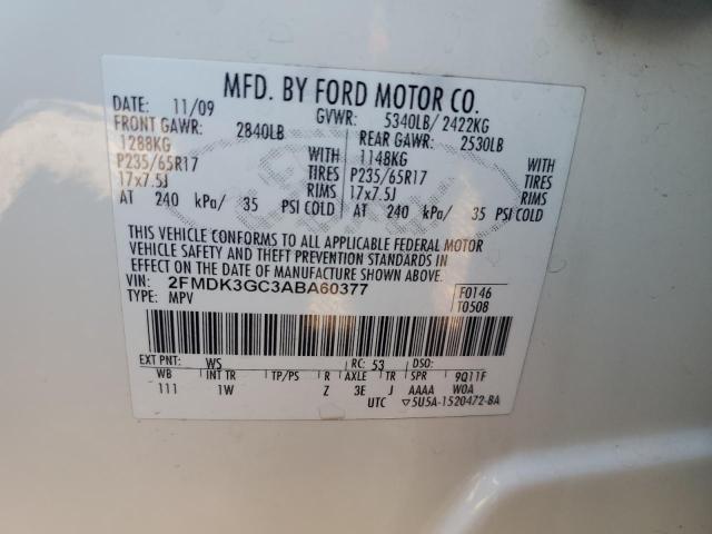 Photo 13 from auction – 2010 FORD EDGE SE with VIN 2FMDK3GC3ABA60377