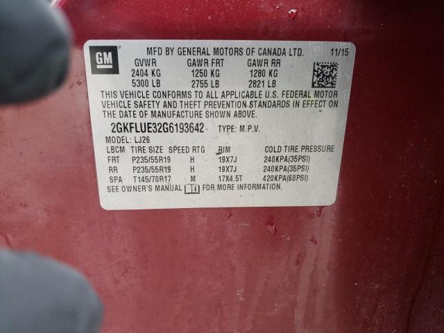 Photo 14 from auction – 2016 GMC TERRAIN SL with VIN 2GKFLUE32G6193642