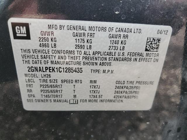 Photo 12 from auction – 2012 CHEVROLET EQUINOX LT with VIN 2GNALPEK1C1285435