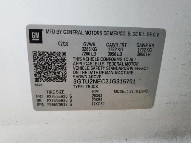 Photo 13 from auction – 2018 GMC SIERRA K15 with VIN 3GTU2NEC2JG315701